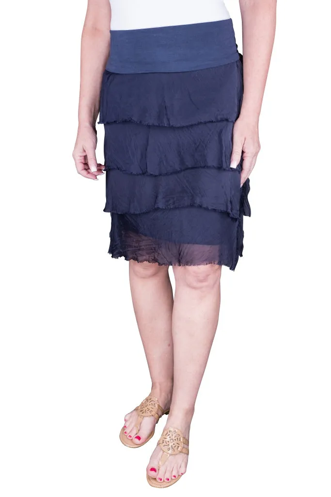 Marisa Silk Ruffle Skirt (SS203)