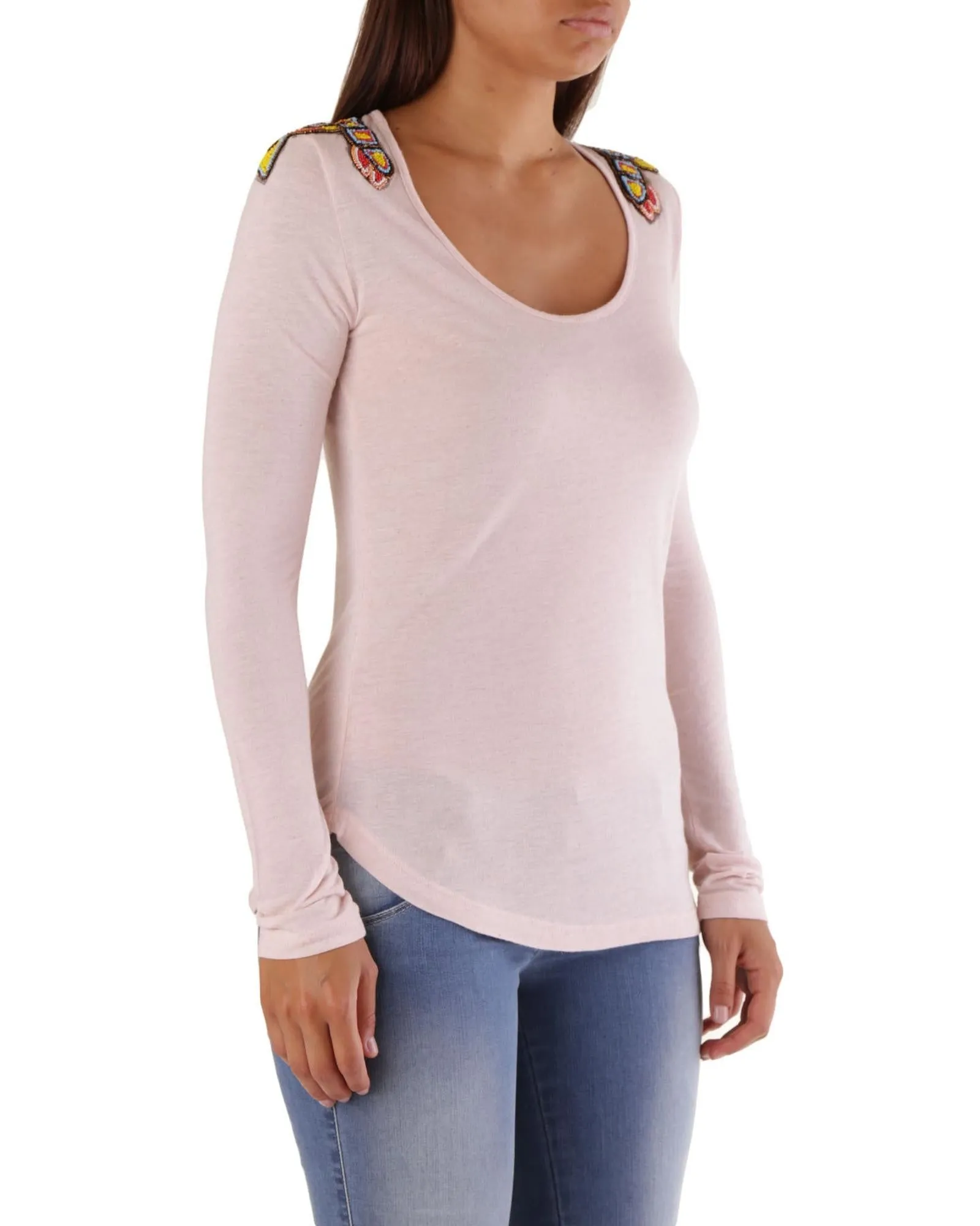 Met Butterfly Long Sleeve Top Pink