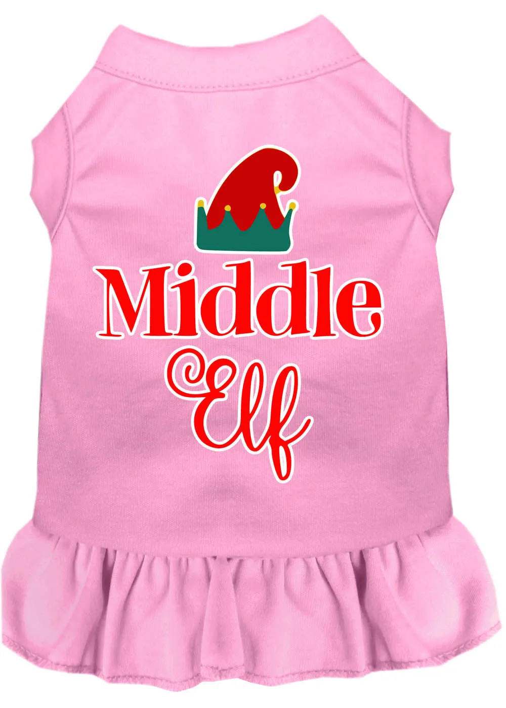 Middle Elf Screen Print Dog Dress Light Pink Xxl