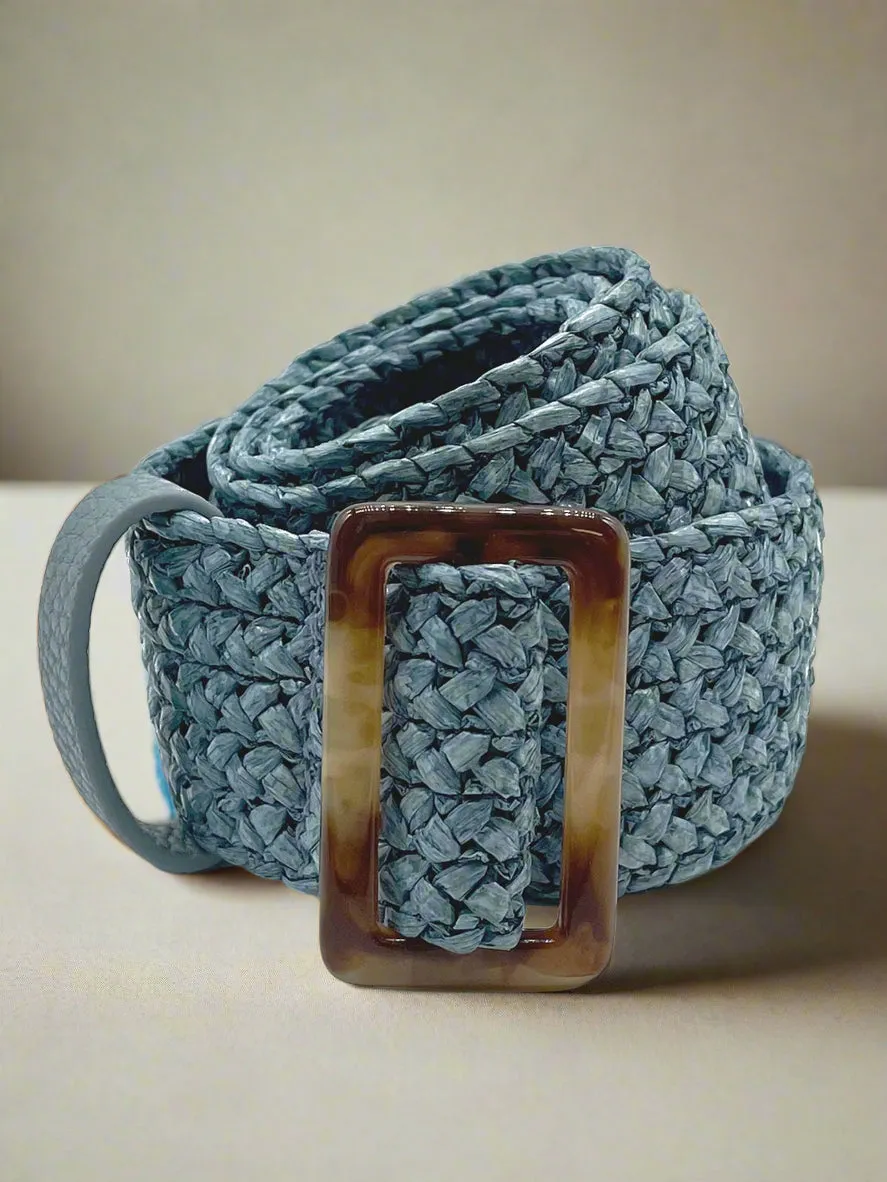 Mimi Woven Belt in Blue