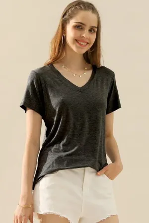 Ninexis Full Size V-Neck Short Sleeve T-Shirt - 10 Colors