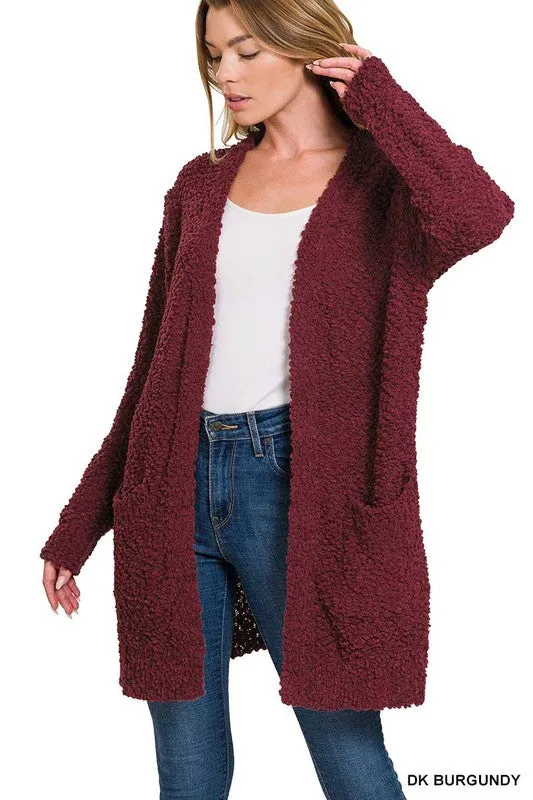 Penny Long Sleeve Popcorn Cardigan with Pockets