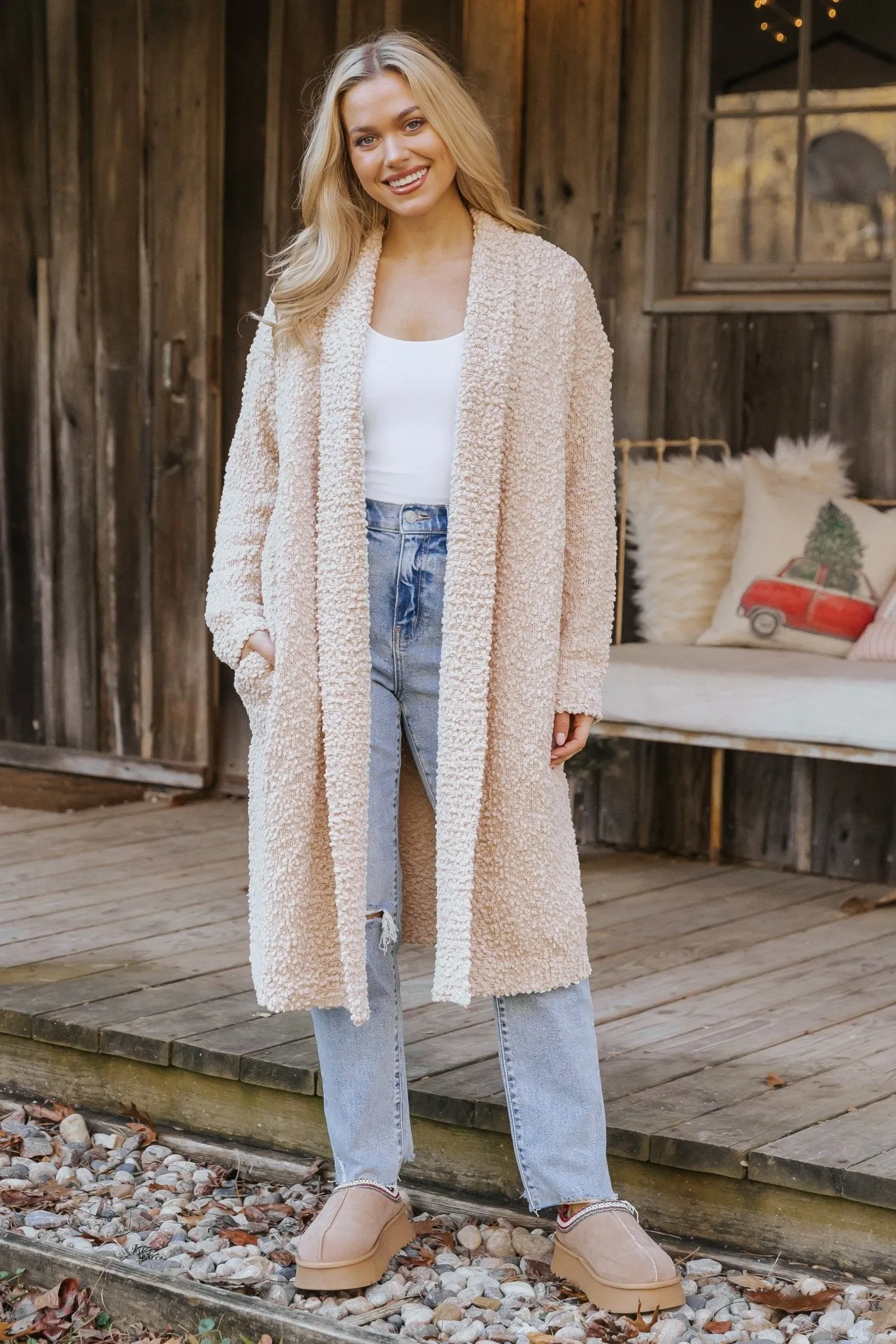 Sand Popcorn Dreamer Cardigan