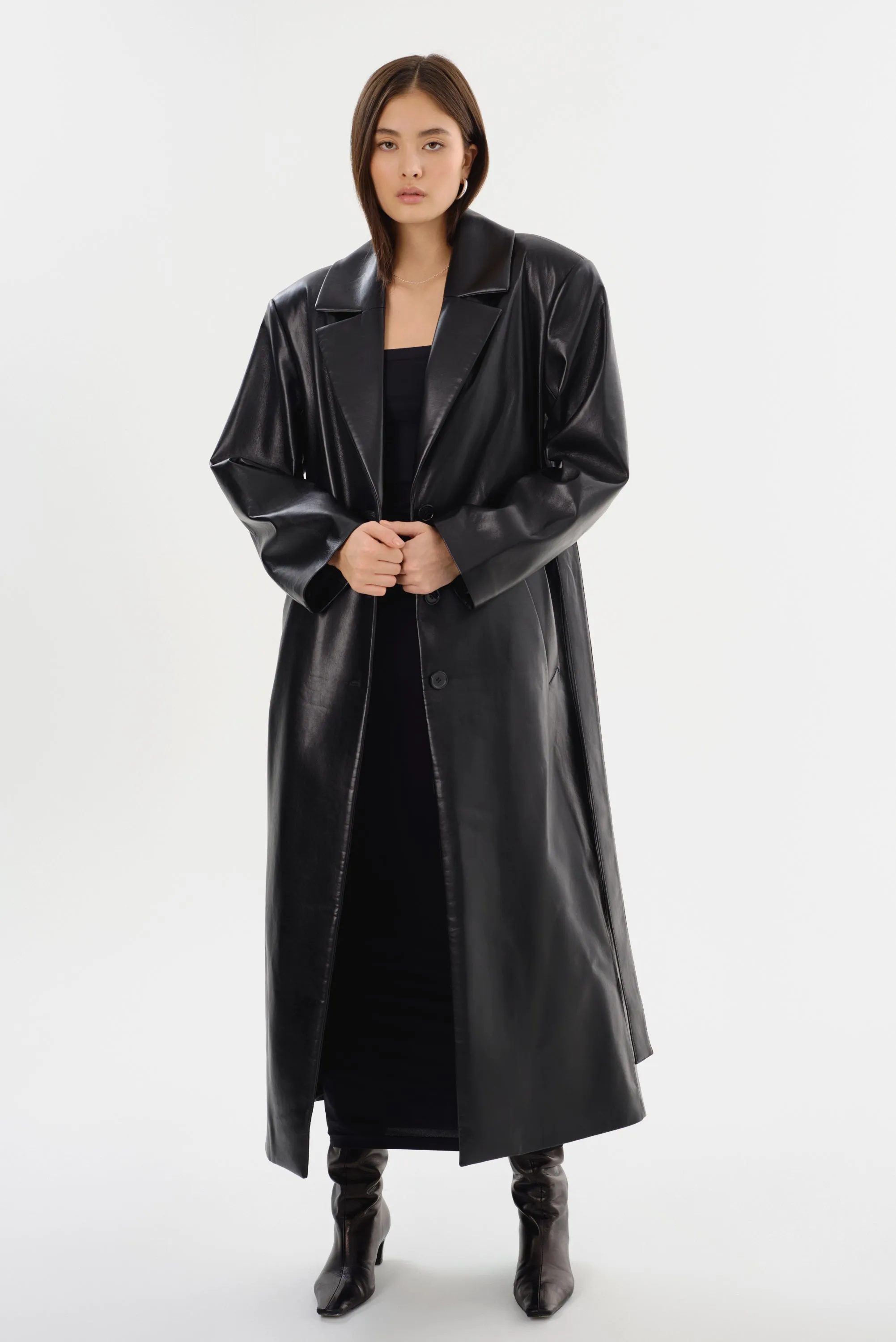 SARITA | Recycled Leather Maxi Coat