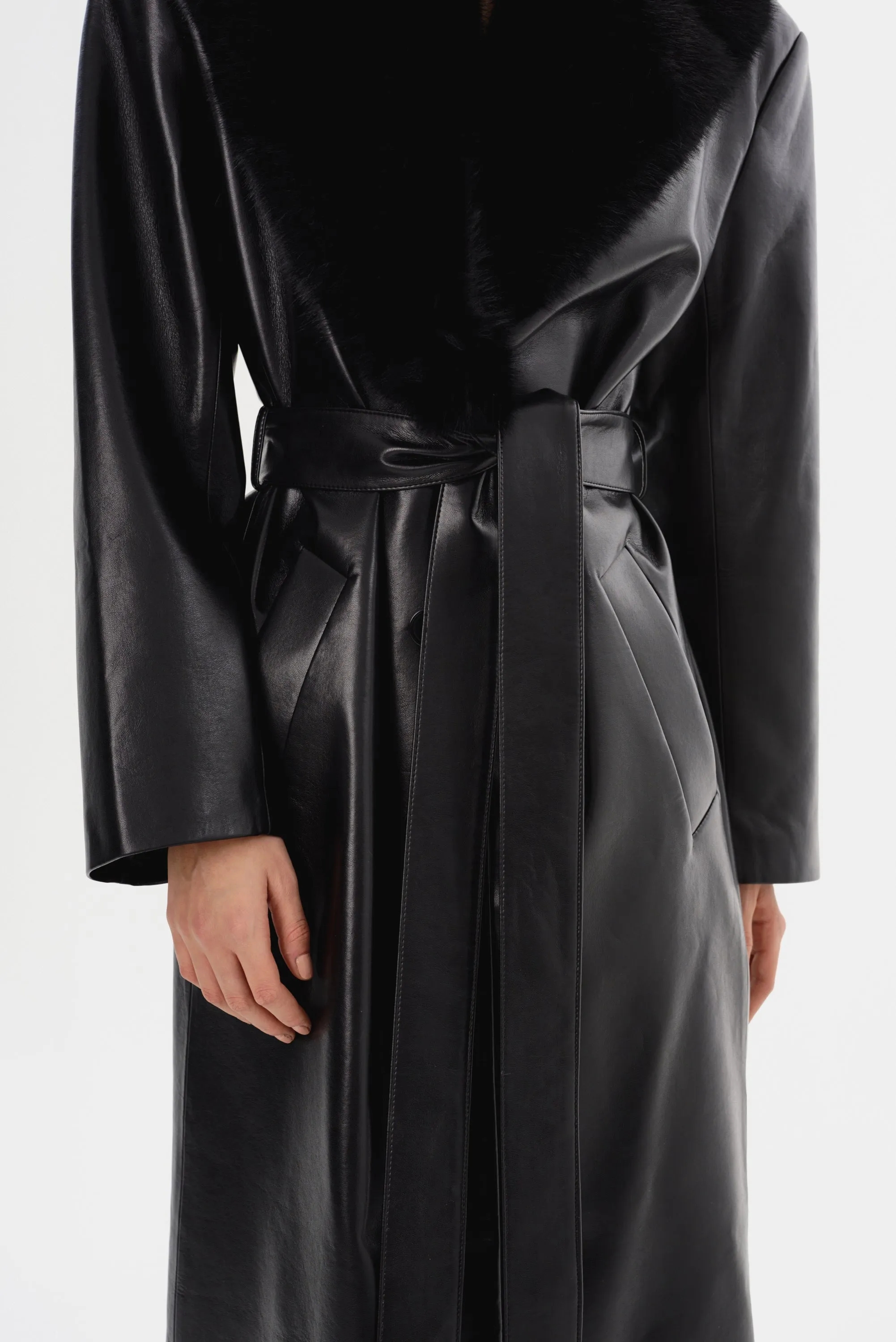 SARITA | Recycled Leather Maxi Coat