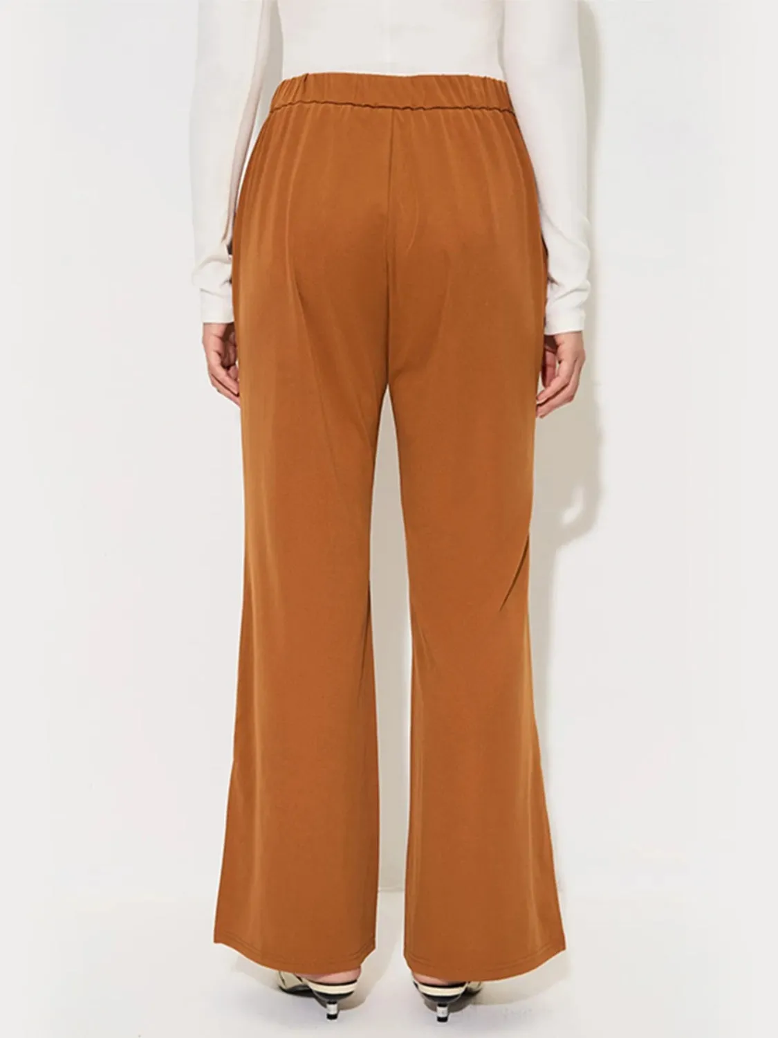 Slit Wide Leg Resort Pants with Pockets