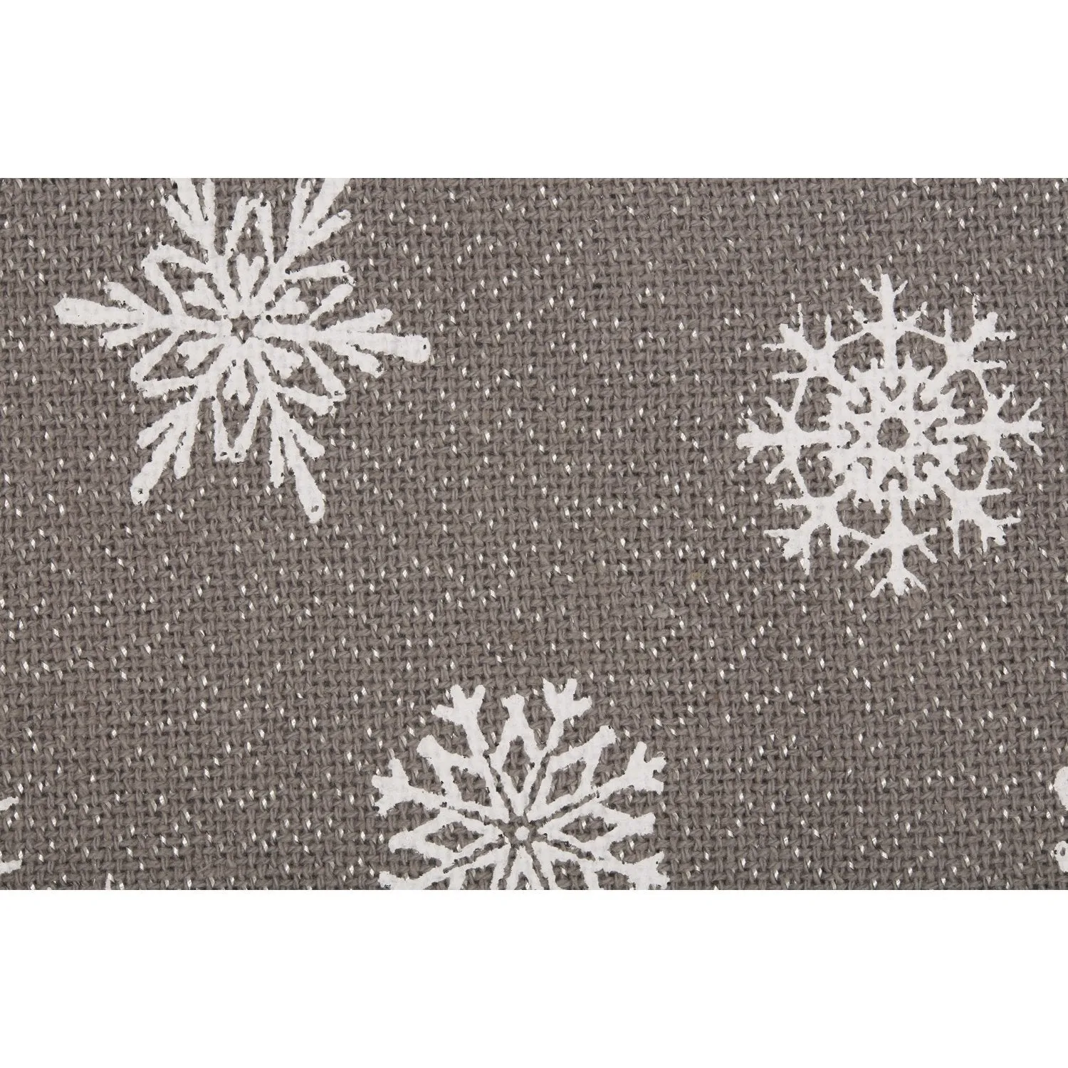 Snowflake Burlap Grey Tree Skirt 55"