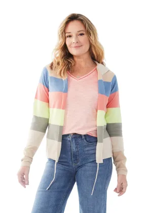 Striped Hooded Cardigan