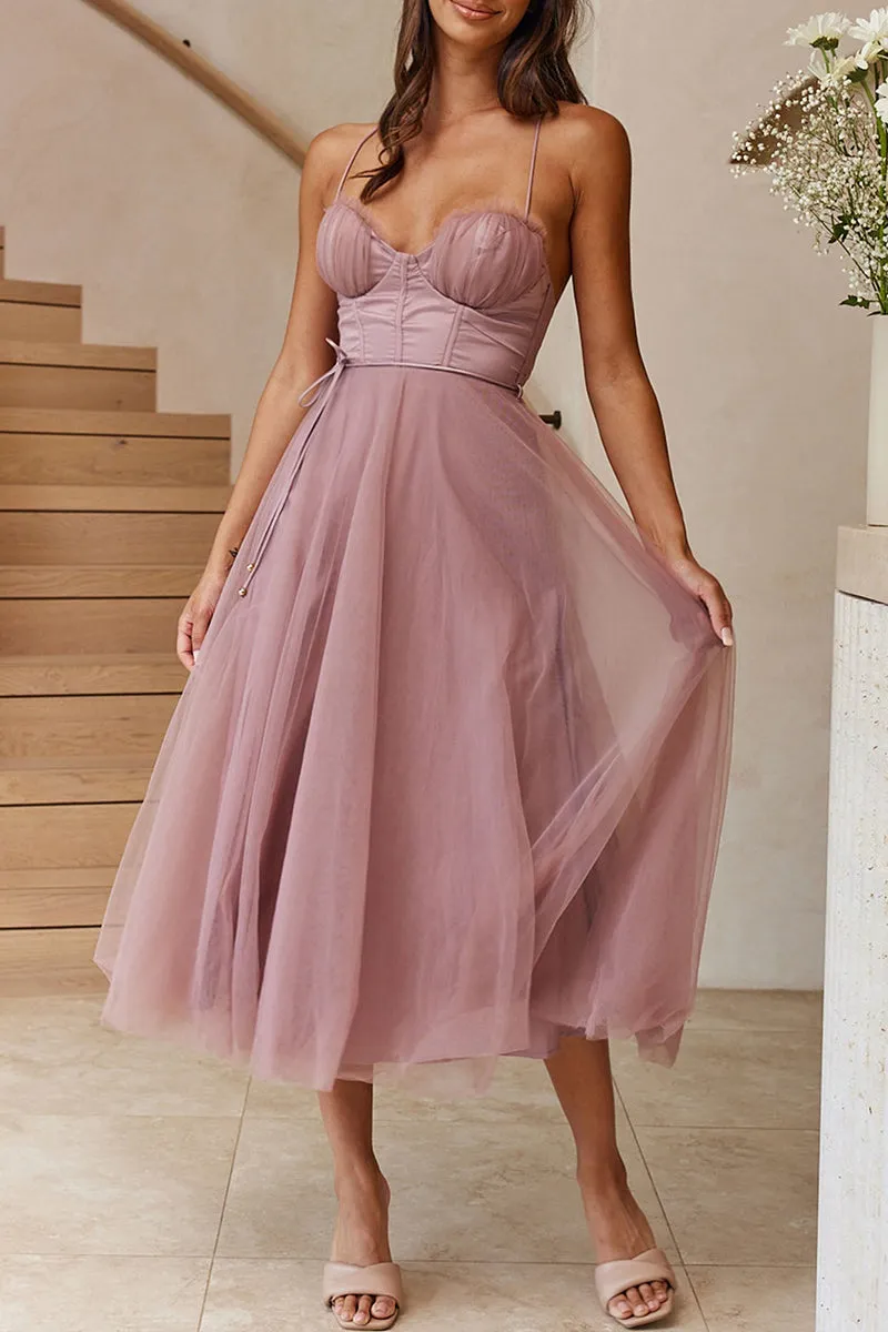 Sweet Elegant Solid Solid Color V Neck Princess Dresses