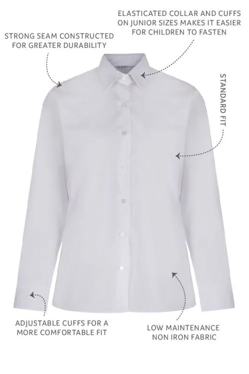 Trutex Easycare White Blouses - Long Sleeve - Twin Pack