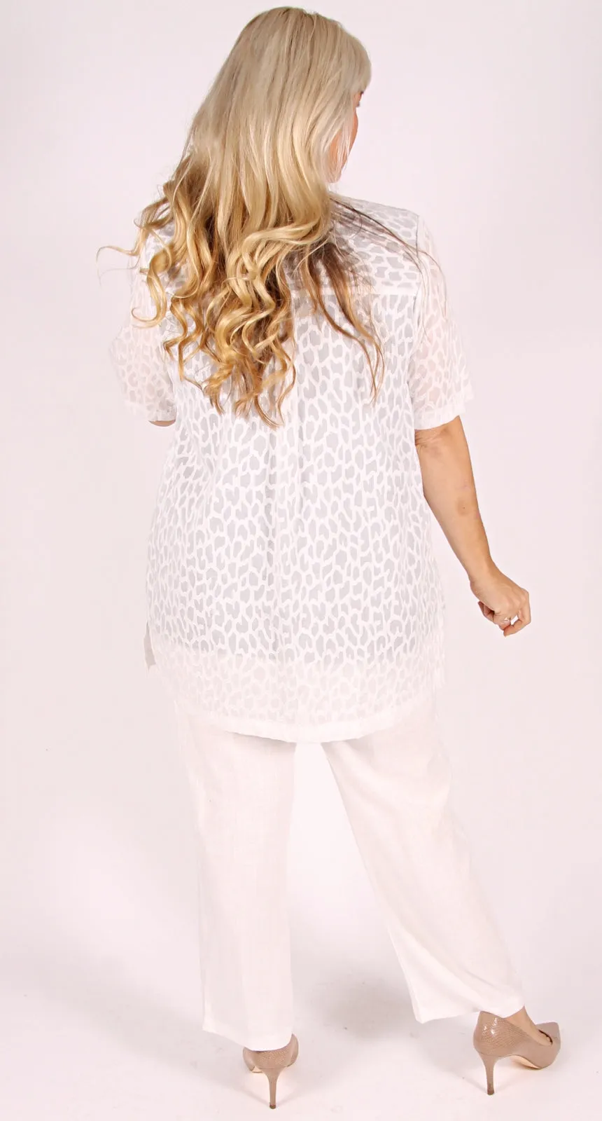 Tuck Front Classic Blouse Clipped Cotton Voile Ivory