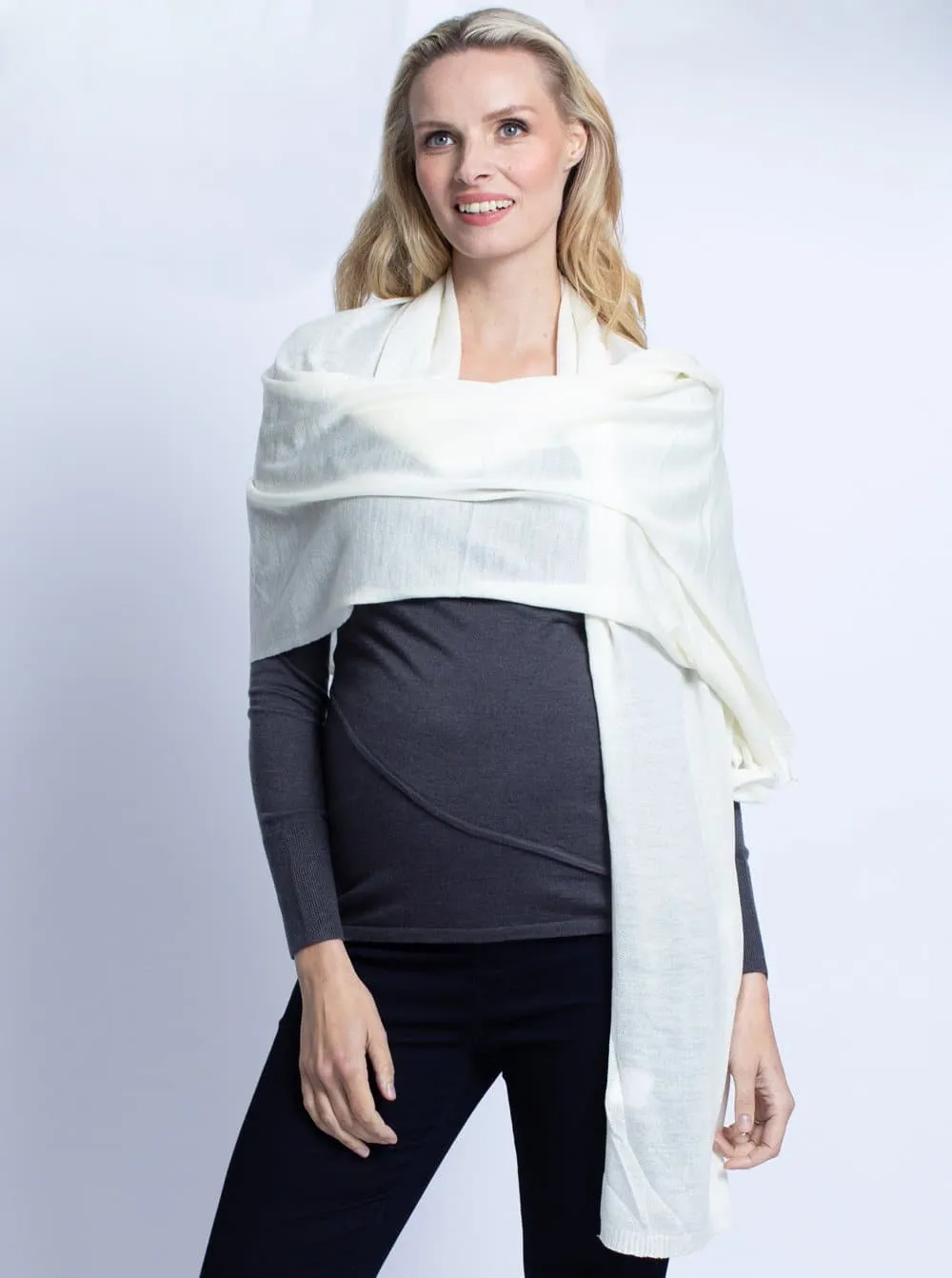 Versatile Shawl/Nursing Cover - White