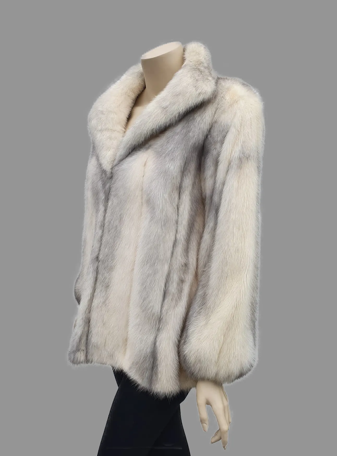 Vintage Gray Cross Mink Jacket -S