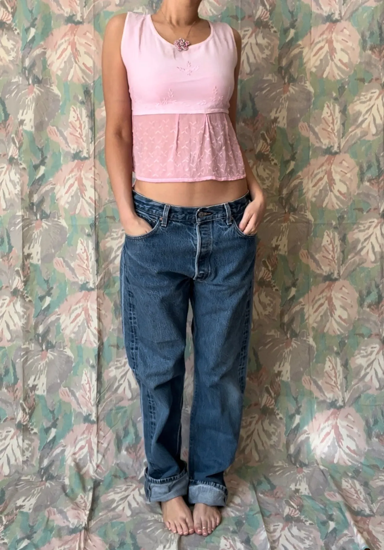 Vintage Pink Baby Doll Top