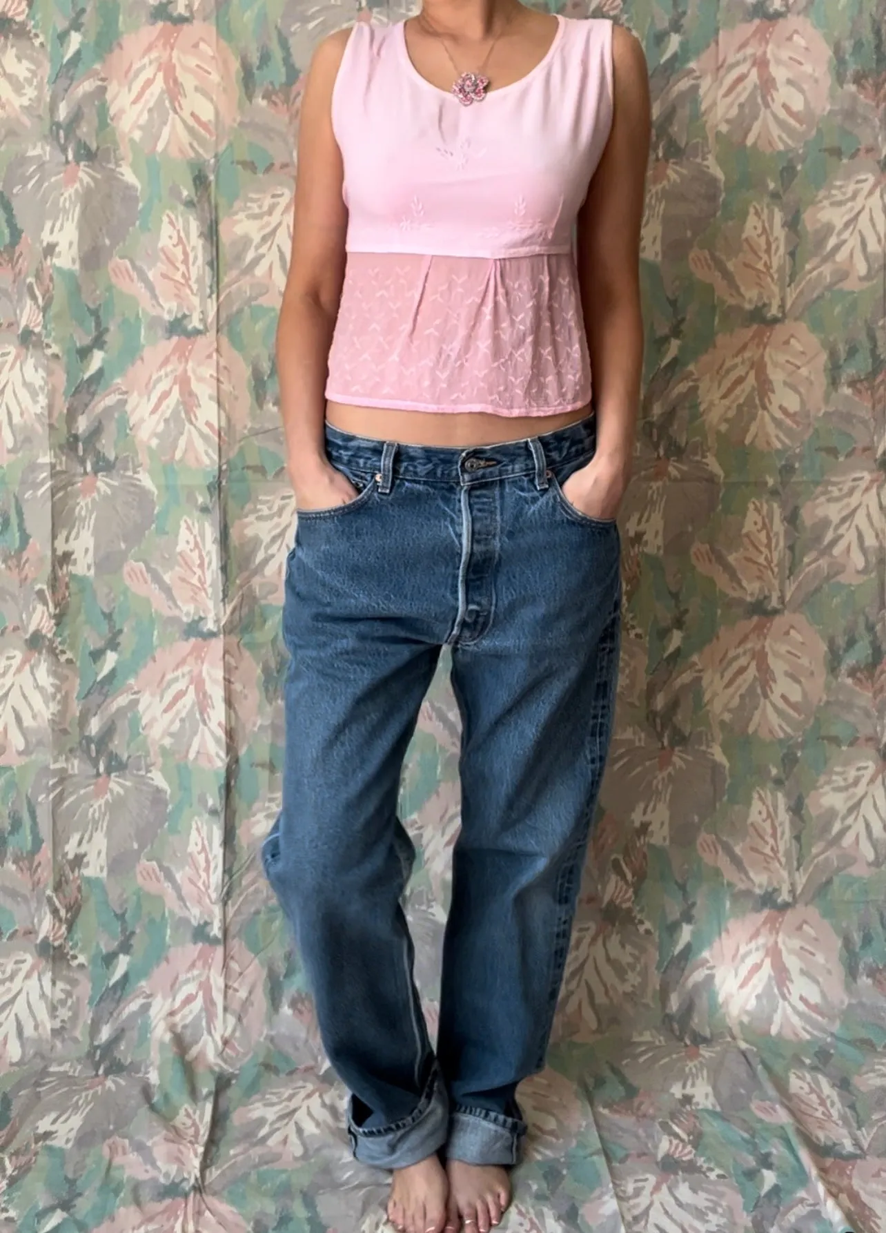 Vintage Pink Baby Doll Top